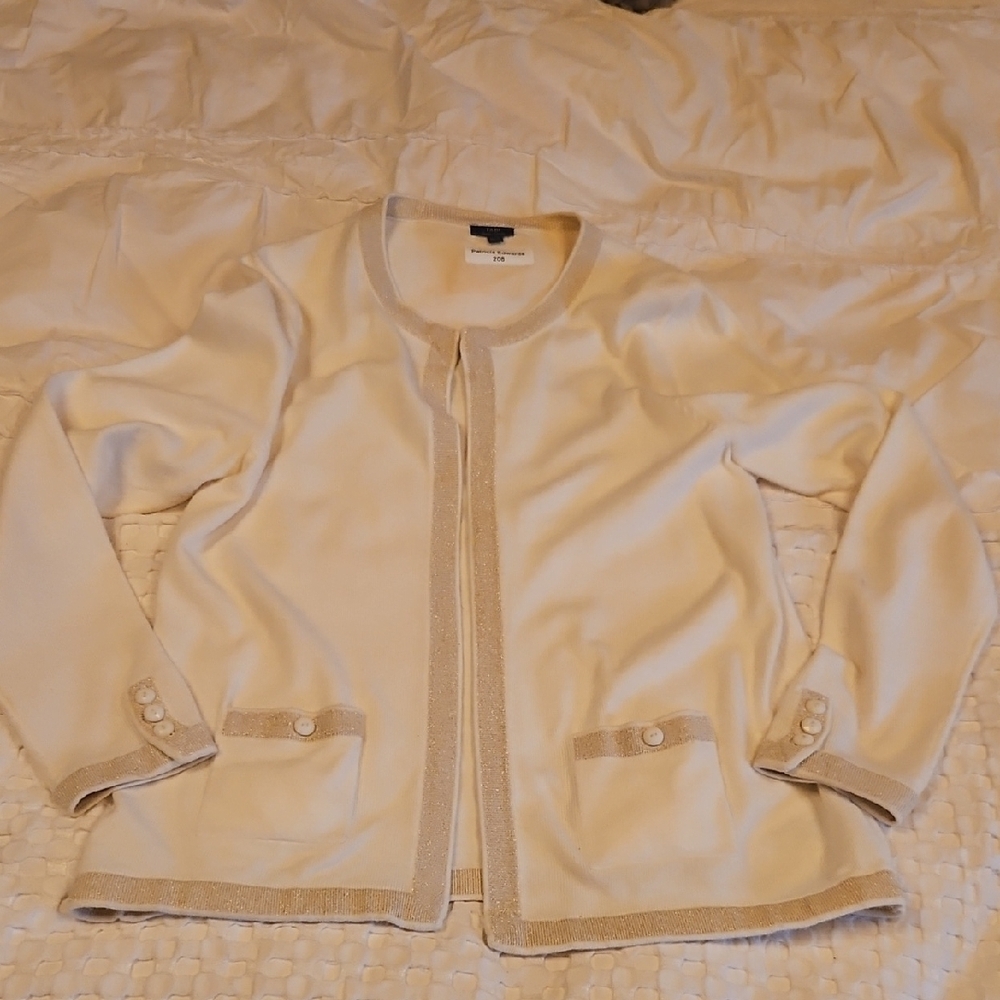 Elegant Cream And Gold Cardigan